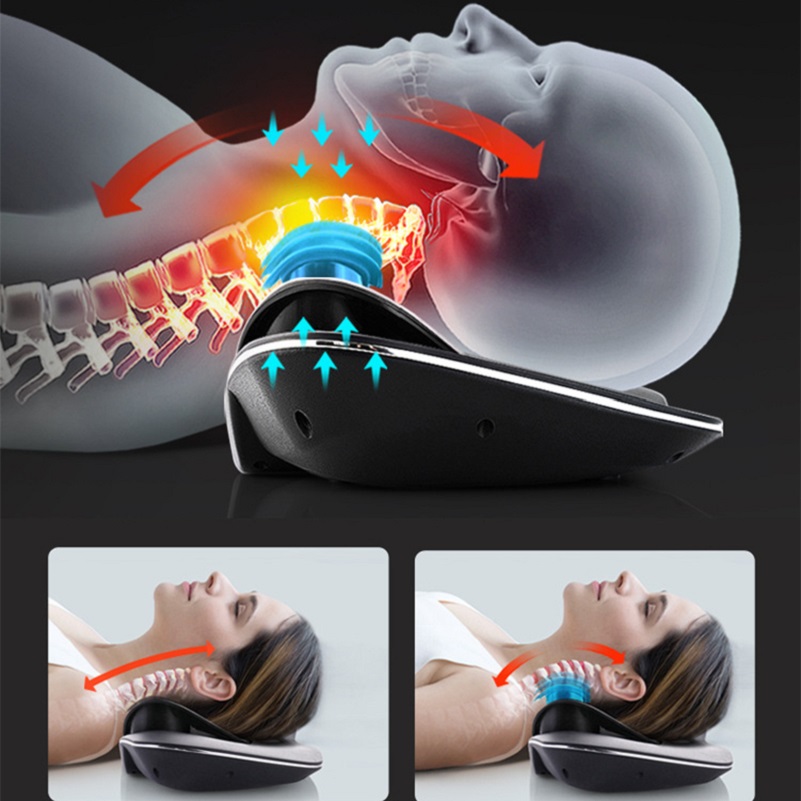 Electric Neck Massager with Heat & Vibration, Shiatsu Neck and Shoulder Massager for Pain Relief, Muscle Tension and Stress Relief