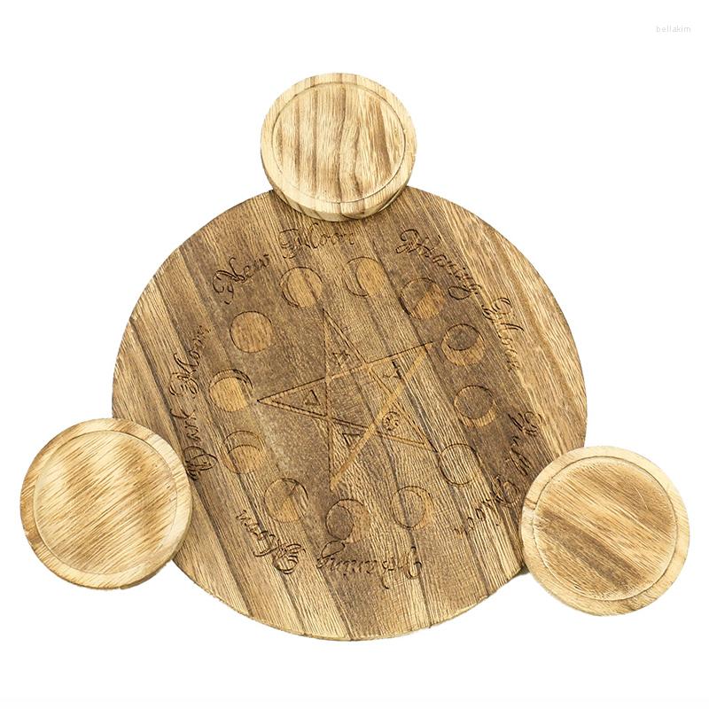 Jewelry Pouches Wooden Pentagram Candle Holder Phase Of The Moon Candelabrum Candlestick Altar Witchcraft Crystal Stone Board Divination
Jewelry Pouches Wooden Pentagram Candle Holder Phase Of The Moon Candelabrum Candlestick Altar Witchcraft Crystal Stone Board Divination