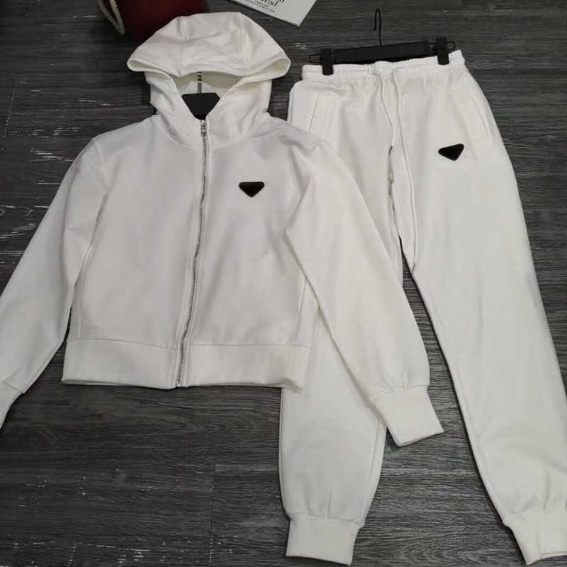 sports womens tracksuit designer hoodie sweatpants two piece set pd triangle zipper jacket pants suit, White
sports womens tracksuit designer hoodie sweatpants two piece set pd triangle zipper jacket pants suit, White