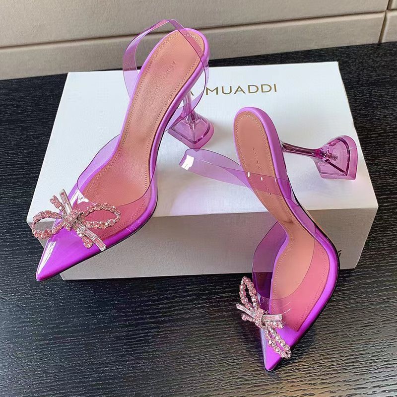 Amina Muaddi Sandals Top Dress Shoes Bowknot Crystal Diamond Decoration Transparent PVC Wine Cup Heels, Red
Amina Muaddi Sandals Top Dress Shoes Bowknot Crystal Diamond Decoration Transparent PVC Wine Cup Heels, Red