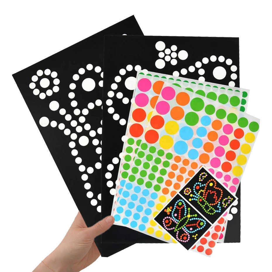 2pcs/set DIY Cartoon Dot Puzzle Colorful Cute Animal Learning Early Education Toys Primary Mosaic Sticker Games For Kids Gifts 50set Wholesale