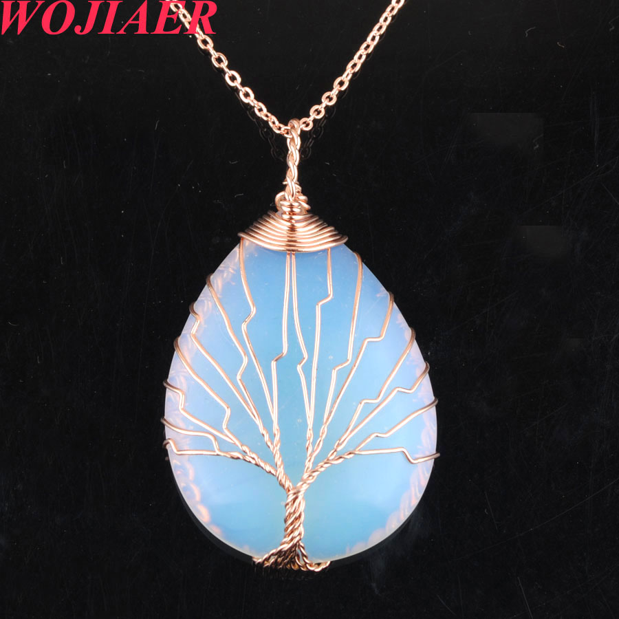 Natural Water Drop Beads Wrap Wire Stone Necklace Healing Crystal Quartz Lapis Tiger Eye Tree of Life Chain Pendant BO901
Natural Water Drop Beads Wrap Wire Stone Necklace Healing Crystal Quartz Lapis Tiger Eye Tree of Life Chain Pendant BO901