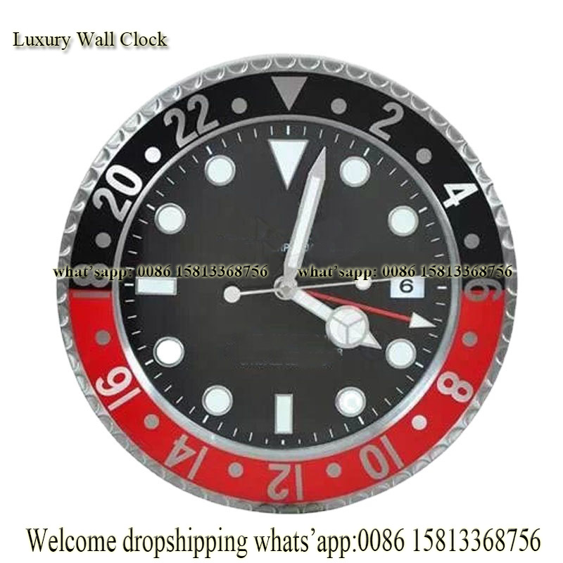 Creative Large Wall Clock Metal Luxury 3d Clocks Home Decor Silent Luminous Calendar