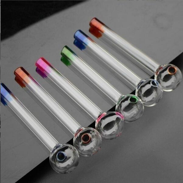 Beracky 4Inch 10CM Length Pyrex Glass Oil Burner Pipe Clear Blue Green Heady Water Hand Pipes Smoking Accessories