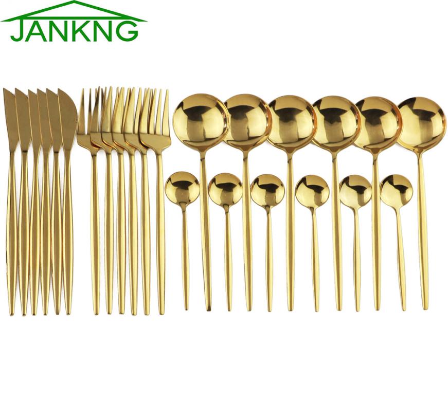 24Pcs Gold Dinnerware Set Mirror Cutlery Tableware 304 Stainless Steel Flatware Western Silverware Kitchen Dinner Knife Spoon Fork9828467
24Pcs Gold Dinnerware Set Mirror Cutlery Tableware 304 Stainless Steel Flatware Western Silverware Kitchen Dinner Knife Spoon Fork9828467