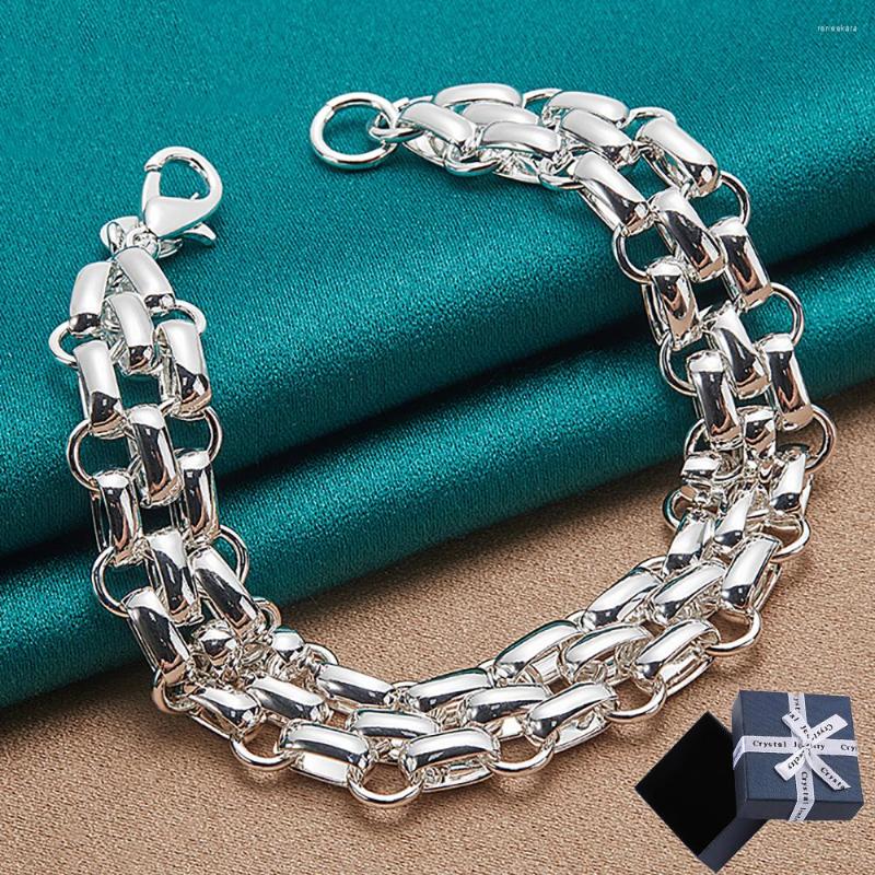 Link Bracelets 925 Sterling Silver Lnterlocking Circle Bracelet Chain For Women Fashion Charm Jewelry With Delicate Gift Box
Link Bracelets 925 Sterling Silver Lnterlocking Circle Bracelet Chain For Women Fashion Charm Jewelry With Delicate Gift Box