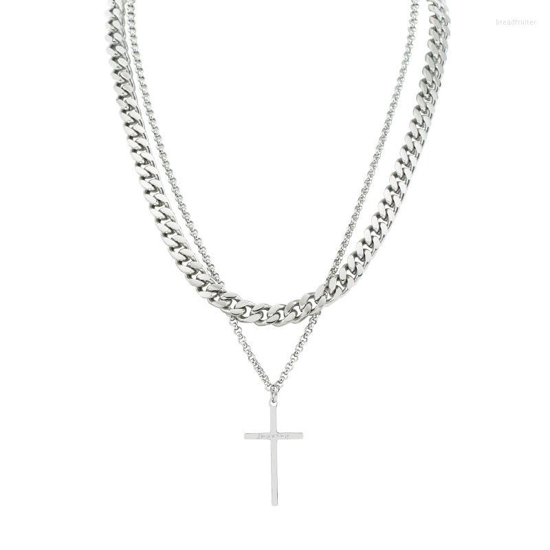 Pendant Necklaces Trendy Personality Hip Hop Double Layer Stainless Steel Cross Cuban Thick Chain Necklace Female Jewelry Gift
Pendant Necklaces Trendy Personality Hip Hop Double Layer Stainless Steel Cross Cuban Thick Chain Necklace Female Jewelry Gift