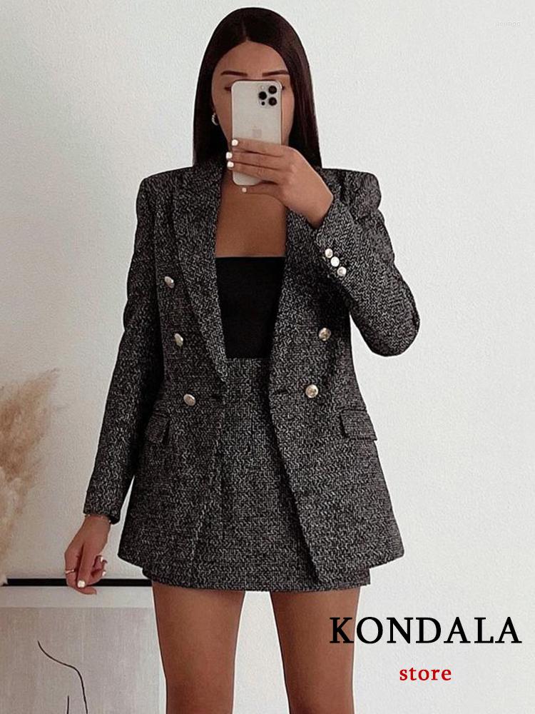Two Piece Dress KONDALA Vintage Gray Blazer Suits Women Chic Office Lady Golden Buttons Pockets High Waist Mini Skirt Fashion 2022 Sets
Two Piece Dress KONDALA Vintage Gray Blazer Suits Women Chic Office Lady Golden Buttons Pockets High Waist Mini Skirt Fashion 2022 Sets