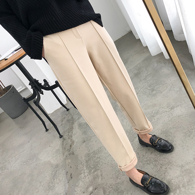 Women's Pants Capris Thicken Women Pencil Spring Winter Trousers OL Style Wool Female Work Suit Pant Loose 6648 221109