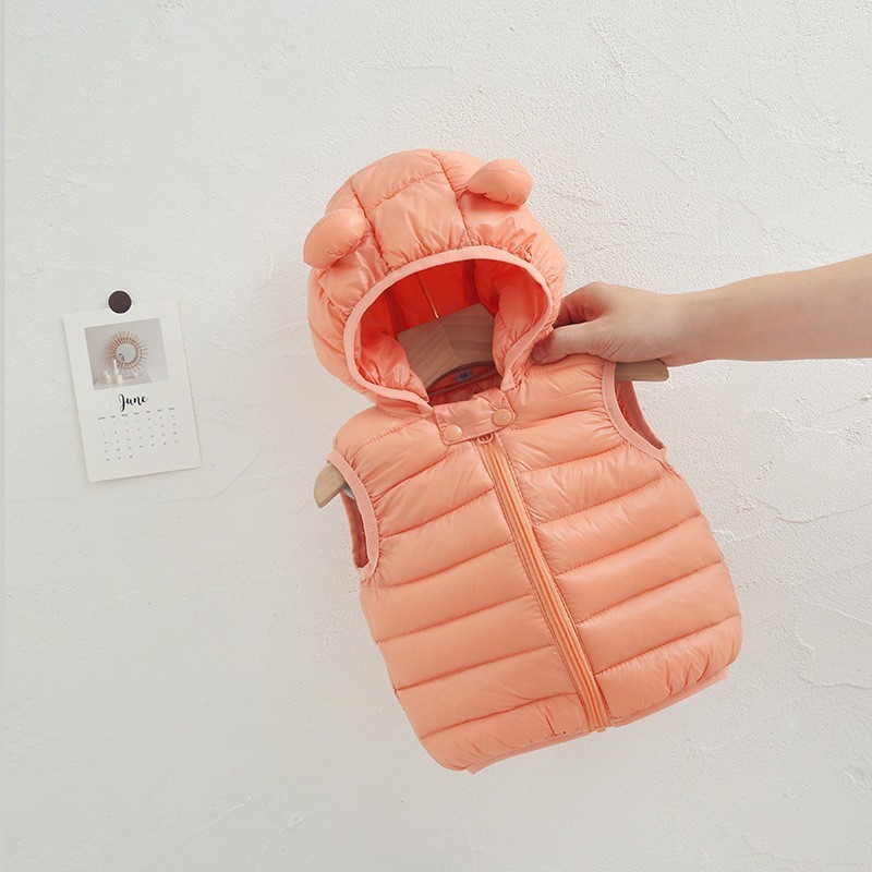 Waistcoat Baby Boys Girls Warm Down Vest Autumn Winter Cotton With Ears Kids Outerwear Children Clothing Hooded Jacket Vests 221109