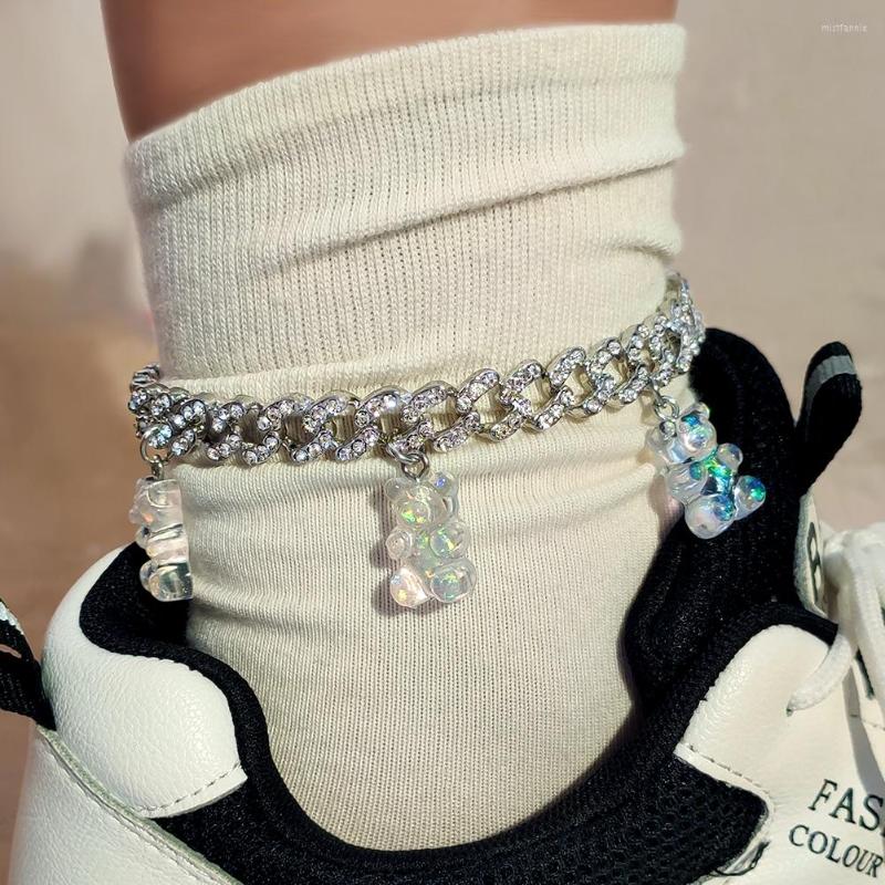 Anklets Fashion Colorful Transparent Gummy Bears Crystal Cuban Chain Anklet For Women Shiny Rhinestone Foot Bracelet Punk Jewelry Gifts
Anklets Fashion Colorful Transparent Gummy Bears Crystal Cuban Chain Anklet For Women Shiny Rhinestone Foot Bracelet Punk Jewelry Gifts