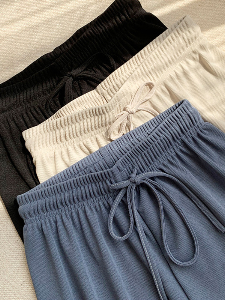 Women's Pants Capris Soft Comfort High Waist Casual Summer Slacks Ice Silk Ankle-Length Long Trousers Female 221109