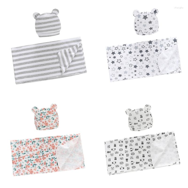 Blankets 67JC 2 Pcs Baby Receiving Blanket Hat Set Floral Printed Sleepsack Swaddle Wrap Cute Ears Beanies Cap Turban Headwrap Kit
Blankets 67JC 2 Pcs Baby Receiving Blanket Hat Set Floral Printed Sleepsack Swaddle Wrap Cute Ears Beanies Cap Turban Headwrap Kit