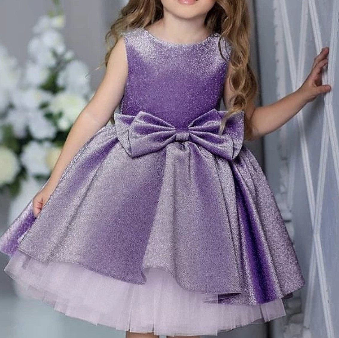 Girl's Pageant Dresses Little Toddler Pink Kids Ball Gown Floor Length Glitz Flower Girl Dress For Weddings Birthday Party Bow