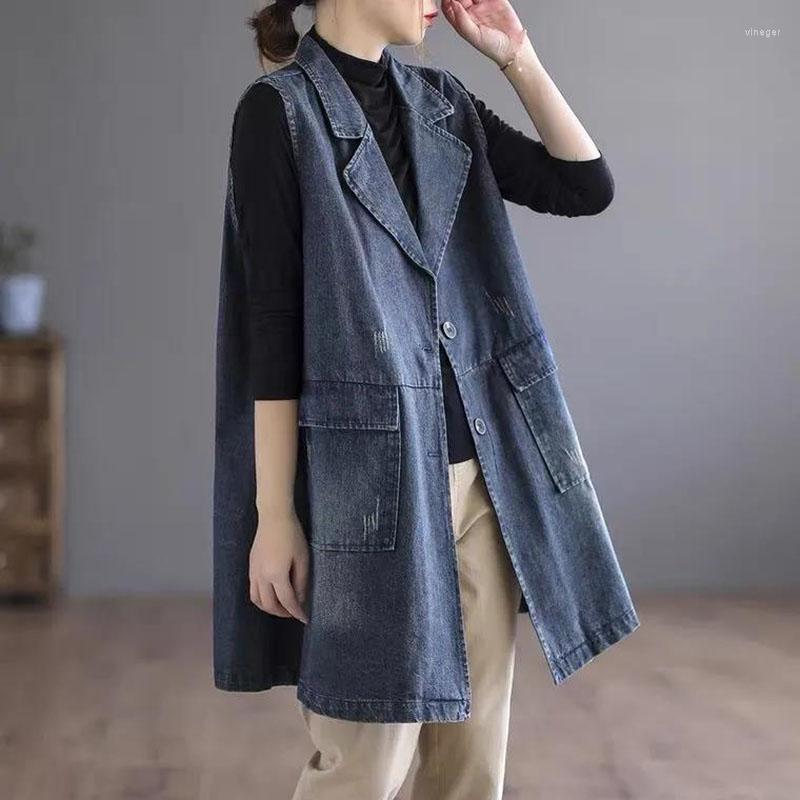 Women's Vests Spring Autumn Waistcoat Mid-Length Denim Vest Women Wear Retro Loose Casual Coat Female Jackets Fashion Cowgirl Outerwear, Black
Women's Vests Spring Autumn Waistcoat Mid-Length Denim Vest Women Wear Retro Loose Casual Coat Female Jackets Fashion Cowgirl Outerwear, Black