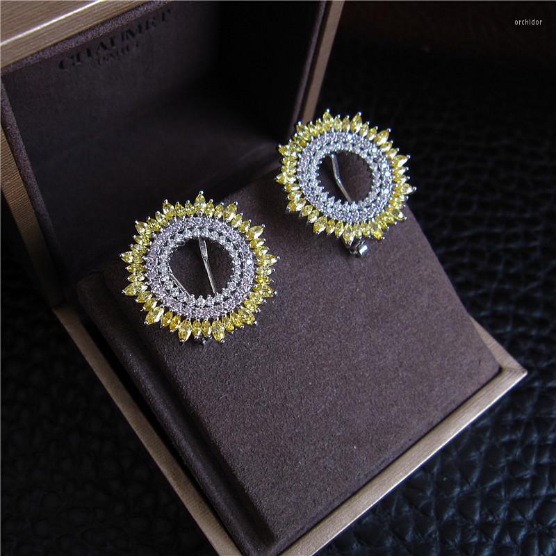 Stud Earrings Fashion Cubic Zirconia Clear Stones Round Wedding/Party/dinner Jewelry For Women's Accessaries E3226y
Stud Earrings Fashion Cubic Zirconia Clear Stones Round Wedding/Party/dinner Jewelry For Women's Accessaries E3226y
