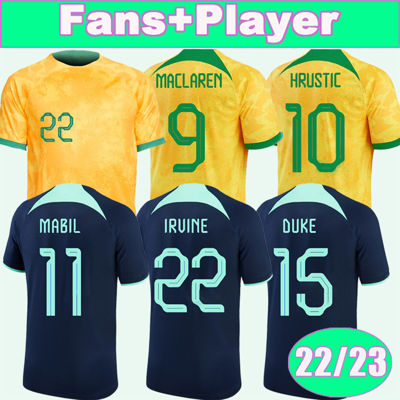 2022 23 AUsTRAlLa HRUSTIC Mens Soccer Jerseys National Team MABIL LECKIE MACLAREN MOOY BOYLE Home Away Football Shirts Short Sleeve Player Version Uniform, Qm10244 22 23 away f..a world patch 
2022 23 AUsTRAlLa HRUSTIC Mens Soccer Jerseys National Team MABIL LECKIE MACLAREN MOOY BOYLE Home Away Football Shirts Short Sleeve Player Version Uniform, Qm10244 22 23 away f..a world patch