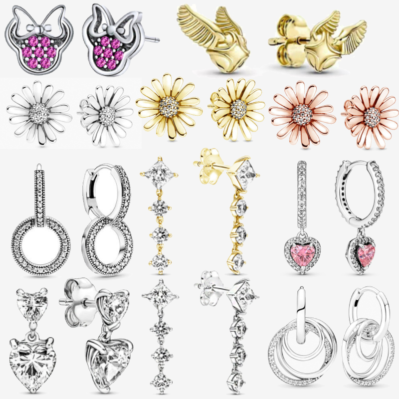 The New Popular 925 Sterling Silver Charm Fashion Daisy Dome Golden Yellow Heart Flashes Pandora Earrings Female Birthday Jewelry Gift
The New Popular 925 Sterling Silver Charm Fashion Daisy Dome Golden Yellow Heart Flashes Pandora Earrings Female Birthday Jewelry Gift