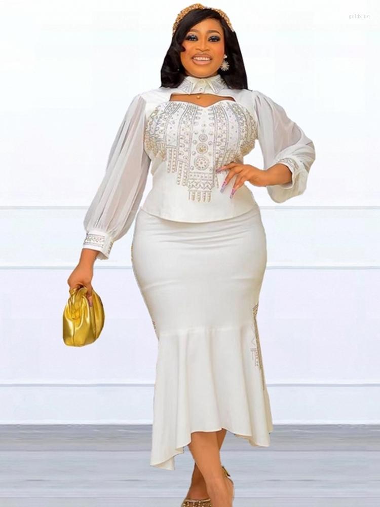 Ethnic Clothing 2 Piece Sets African Clothes For Women Dashiki Diamond Tops And Skirts Suits Elegant Turkish Wedding Party Dresses Outfit
Ethnic Clothing 2 Piece Sets African Clothes For Women Dashiki Diamond Tops And Skirts Suits Elegant Turkish Wedding Party Dresses Outfit