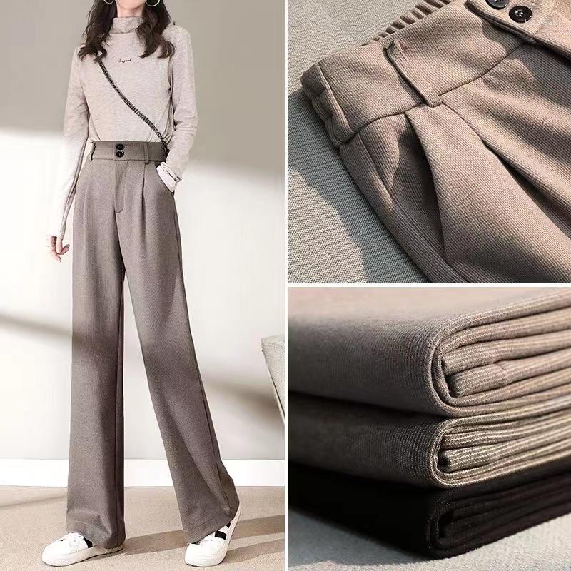 Women' Pants Winter Casual Wool Wide-leg Women Korean Office Lady Black Straight Elegant Ladies Trousers Pantalon Femme 24170
Women' Pants Winter Casual Wool Wide-leg Women Korean Office Lady Black Straight Elegant Ladies Trousers Pantalon Femme 24170