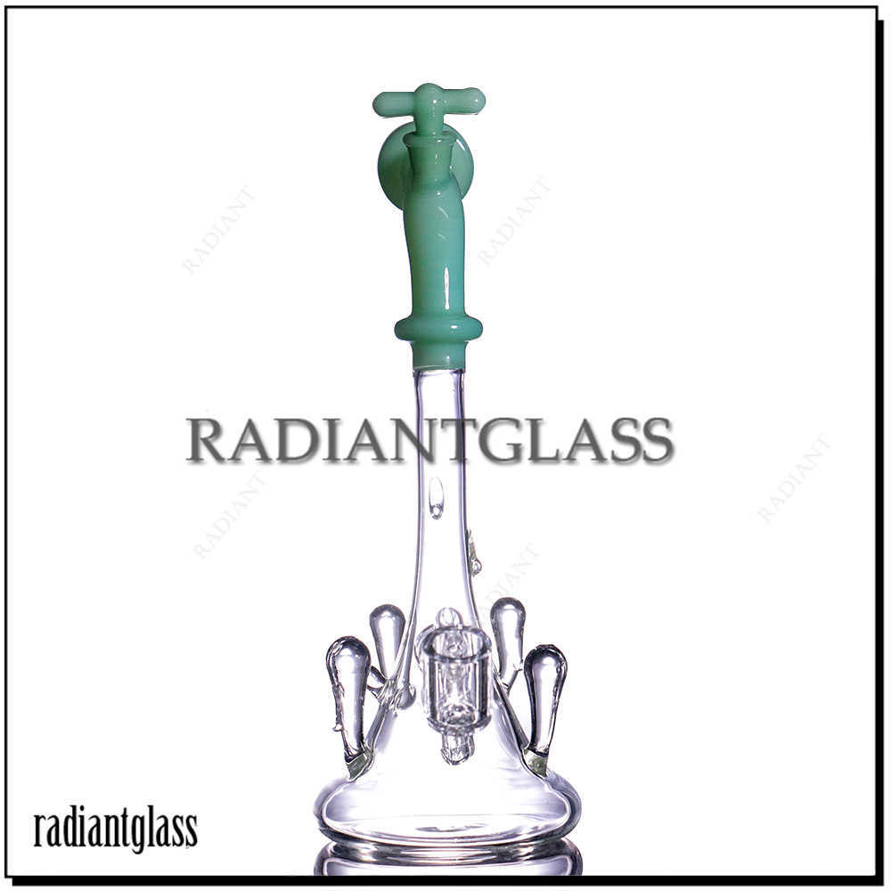 Hookahs Water Faucet Head Glass Bong Noverty Bongs 5mm thick smoking water pipe with 14mm quartz banger