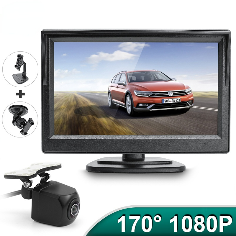 5 inch AHD Monitor 1920x1080P Fish Eyes Starlight Night Vision Vehicle Reverse Camera Car Universal Camera
