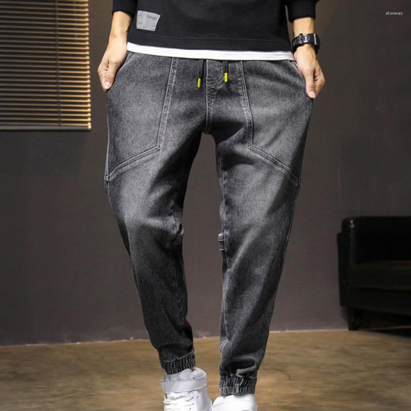 Men's Pants Hip Hop Shrinkable Cuffs Shrink Resistant Men Multi Pockets Cropped Jeans Comfy Daily Clothing, Black
Men's Pants Hip Hop Shrinkable Cuffs Shrink Resistant Men Multi Pockets Cropped Jeans Comfy Daily Clothing, Black