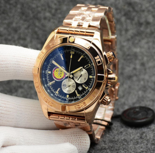Luxury Quartz Watch Men's Chronograph Patrouille Air Gold Stainless Steel Navitimer Two Tone Dial 50TH ANNIVERSARY Wristwatches Fret gratuit
Luxury Quartz Watch Men's Chronograph Patrouille Air Gold Stainless Steel Navitimer Two Tone Dial 50TH ANNIVERSARY Wristwatches Fret gratuit