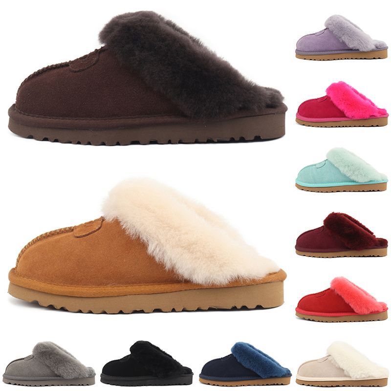 australia designer fur slippers womens slides sandals women winter snow shoes classic mini ankle black chestnut pink sandal sneakers warm trainer