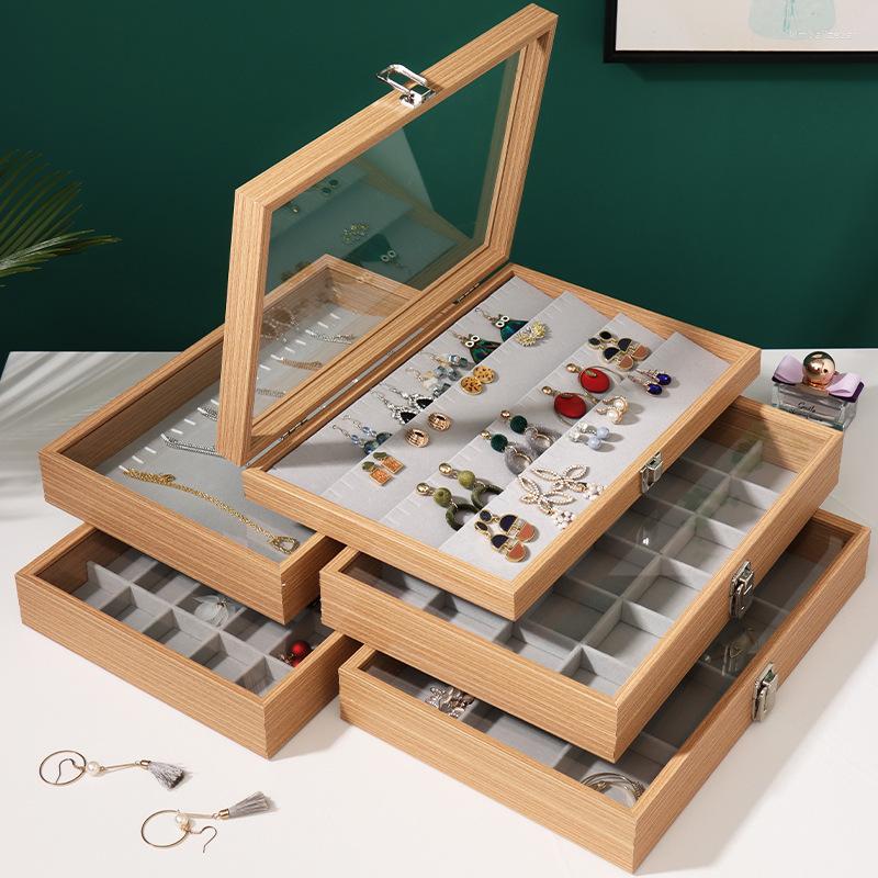Jewelry Pouches Wooden Storage Box Earrings Rings Necklace Cover Display Tray Sorting Long Chain Pendant Organizer
Jewelry Pouches Wooden Storage Box Earrings Rings Necklace Cover Display Tray Sorting Long Chain Pendant Organizer