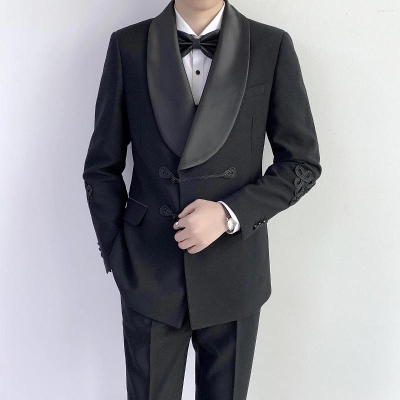 Men's Suits Luxury Chinese Style Black Men Costum Made Wedding Groom Tuxedo Terno Masculino Prom Slim Fit Blazer 2 Pcs Jacket Pant, Dark grey
Men's Suits Luxury Chinese Style Black Men Costum Made Wedding Groom Tuxedo Terno Masculino Prom Slim Fit Blazer 2 Pcs Jacket Pant, Dark grey