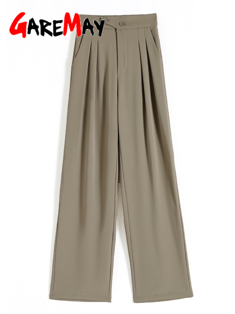 Women's Pants Capris Woman Pant Suits Korean Style Elegant Straight Summer Casual Outfits Classic White Wide High Waist 221109