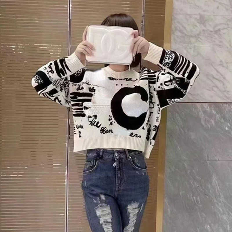 long men t round shirt deaigner casual s sweater weavers letter flocking sleeve loose pullover neck fashion top dolcegabana dolcegabanna dolcelies gab