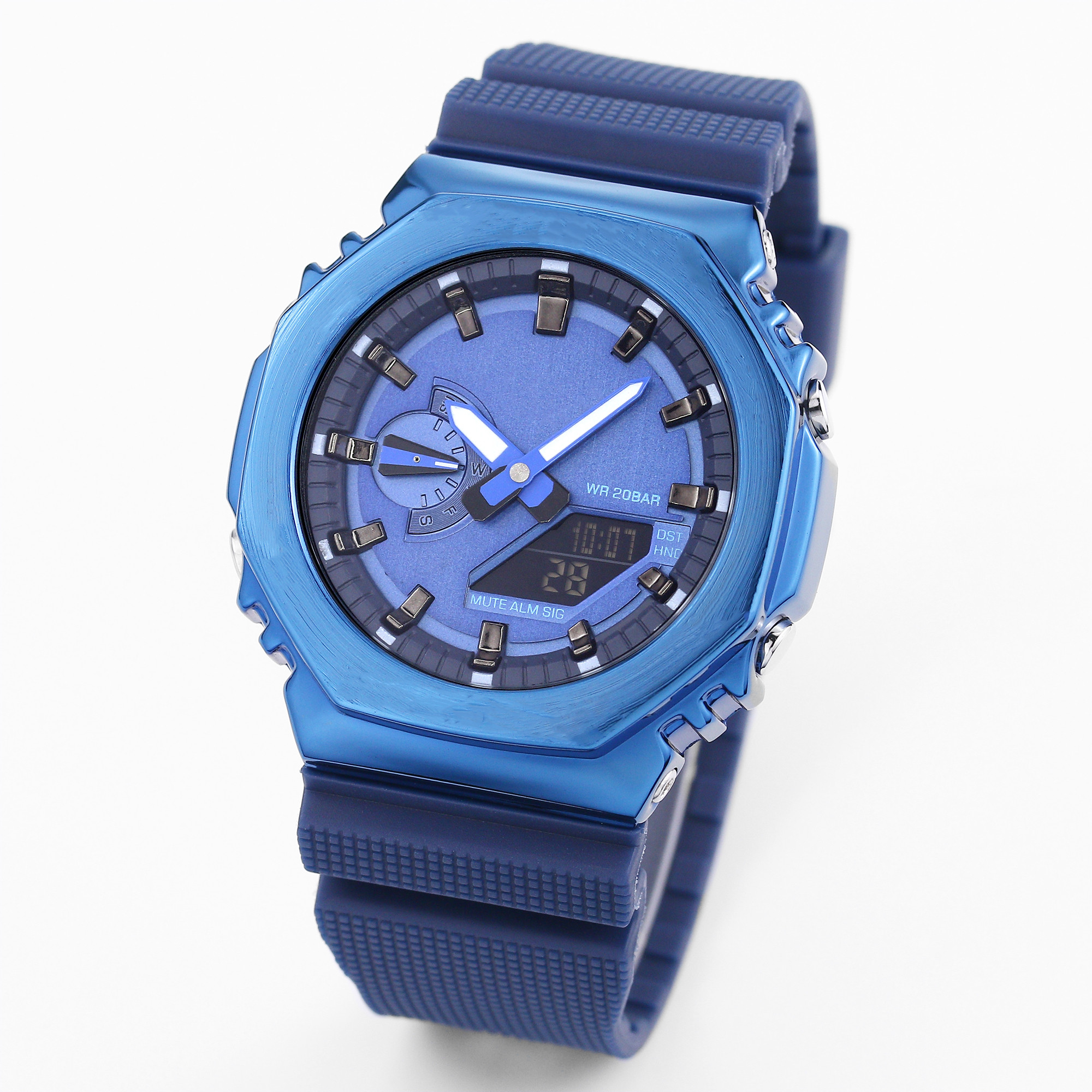 Men's Sport Quartz digital Watch LED Auto Hand light waterproof World Time Metal Dial Blue GM Oak Series
Men's Sport Quartz digital Watch LED Auto Hand light waterproof World Time Metal Dial Blue GM Oak Series