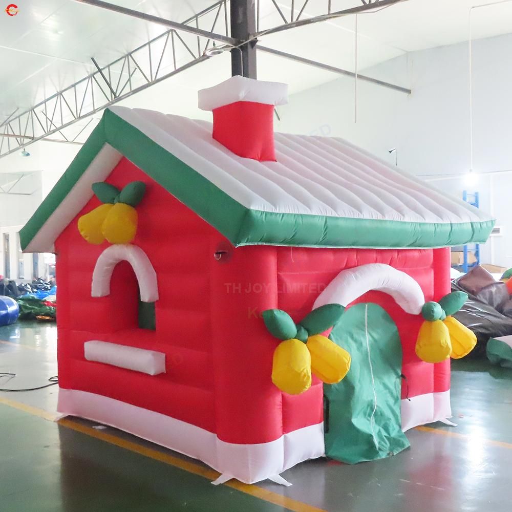 Free Door Ship Outdoor playhouse Activities Christmas inflatable Santa Grotto house tent Xmas decorations