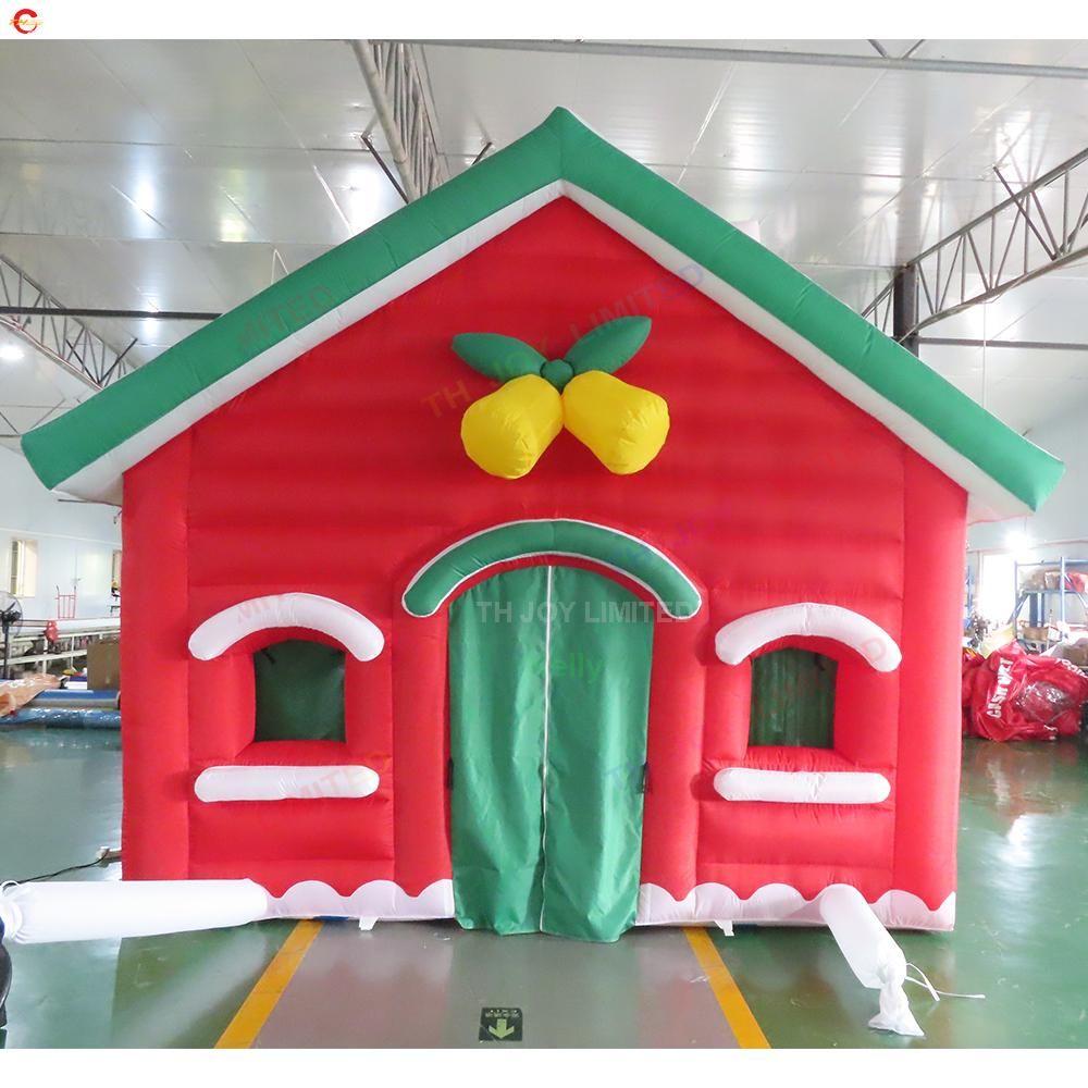 Free Door Ship Outdoor playhouse Activities Christmas inflatable Santa Grotto house tent Xmas decorations