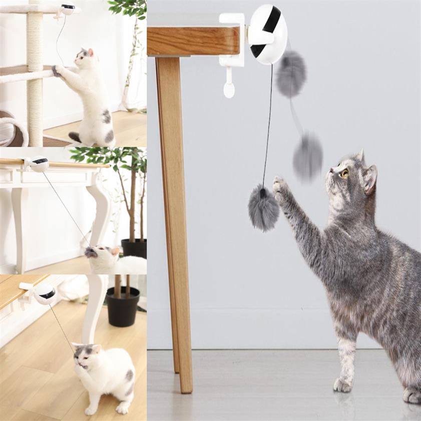 Electric Automatic Lifting Puzzle Smart Pet Ball Teaser Interactive Cat Plush Toys