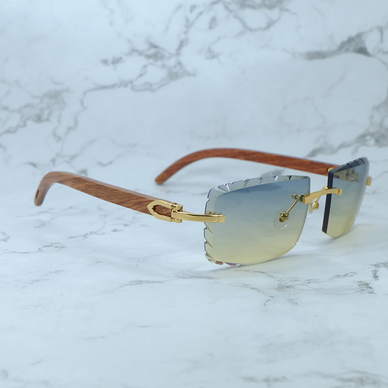 Dia Cut Wood Sunglasses Fashion Stylish Sun Glasses For Men And Women Designer Carter Shades Outdoor Decoration Good quality