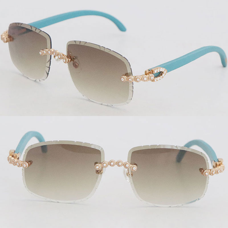 Selling Designer Moissanite Diamond Set Rimless Sunglasses Womans Blue Wood Men glasses Oval Shape Face Carved lens Big Stones Metal Mix Wooden Glasses Size 62
Selling Designer Moissanite Diamond Set Rimless Sunglasses Womans Blue Wood Men glasses Oval Shape Face Carved lens Big Stones Metal Mix Wooden Glasses Size 62