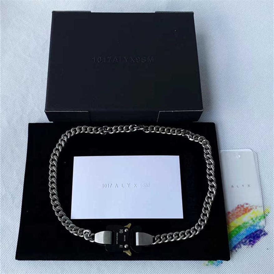 Alyx Cubix Mini Necklaces Men Women 1017 Alyx 9sm Necklace Chain Link Two Colors Metal Buckle Q0622330a