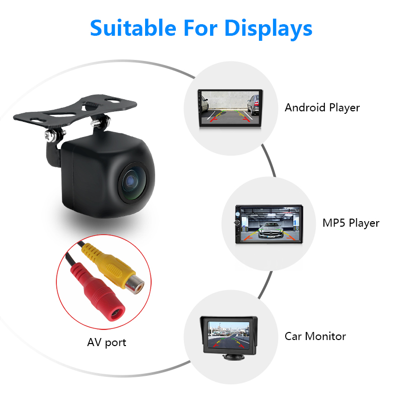 Car Rear View Camera Backup Reverse Camera Reversing Image Waterproof Night Vision for Auto Audio Car Monitor AV Port