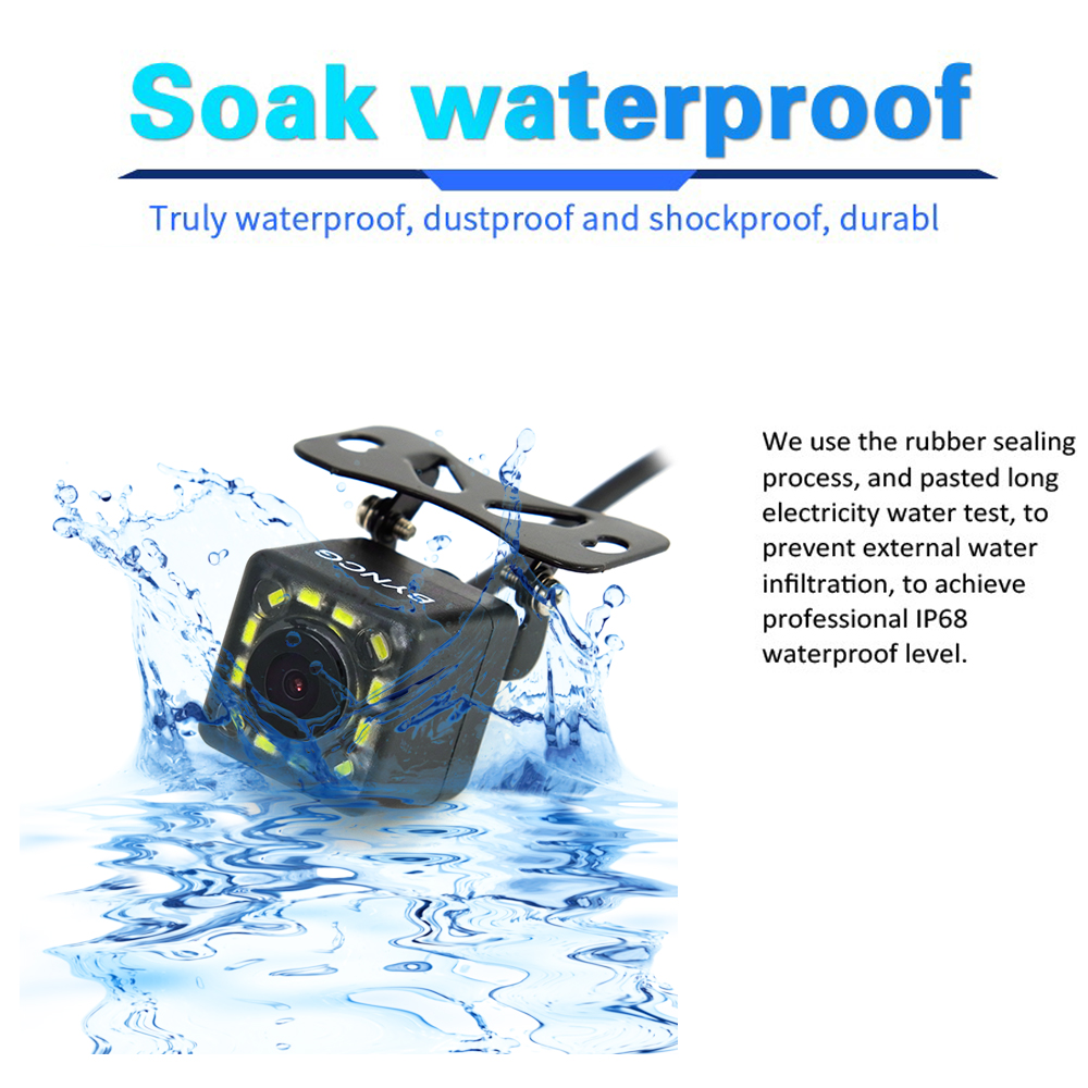 CAR Reverse Camera for Backup Parking Assistance Universal Waterproof with HD CCD 12 LEDs Night Wide Rear View Angle