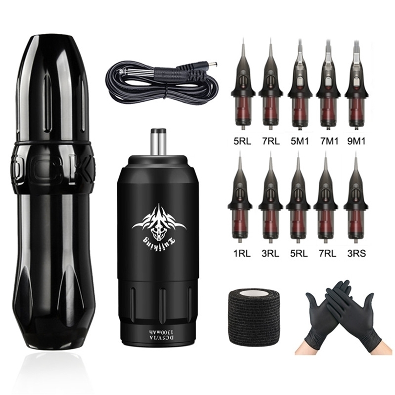 Tattoo Guns Kits Wireless Machine DC Interface Permanent Makeup Pen with Cartridge Needles for Body Art 221109
Tattoo Guns Kits Wireless Machine DC Interface Permanent Makeup Pen with Cartridge Needles for Body Art 221109