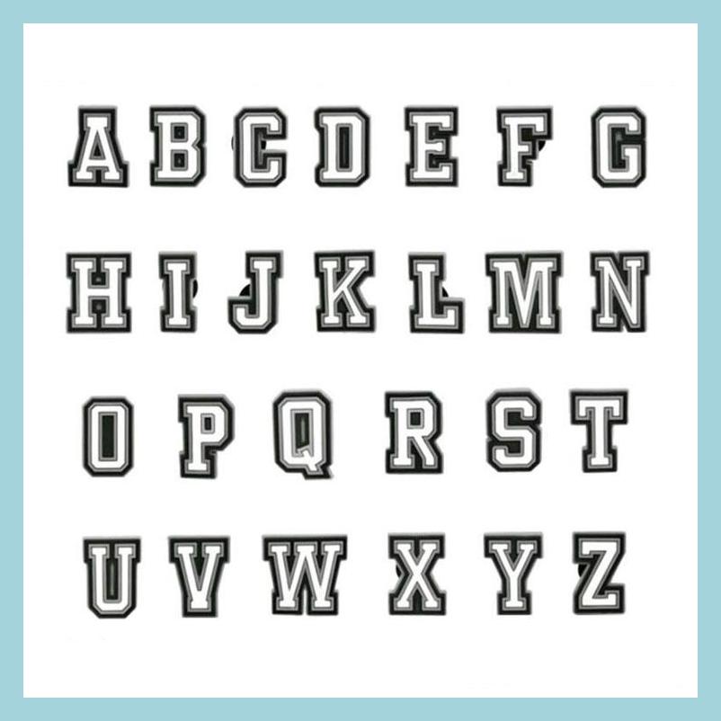 Shoe Parts Accessories 26Pcs Black White Letter Croc Shoe Charms Pvc Soft Rubber Shoecharms Buckle Diy Shoes Decoratin Accessories Dhkap
Shoe Parts Accessories 26Pcs Black White Letter Croc Shoe Charms Pvc Soft Rubber Shoecharms Buckle Diy Shoes Decoratin Accessories Dhkap