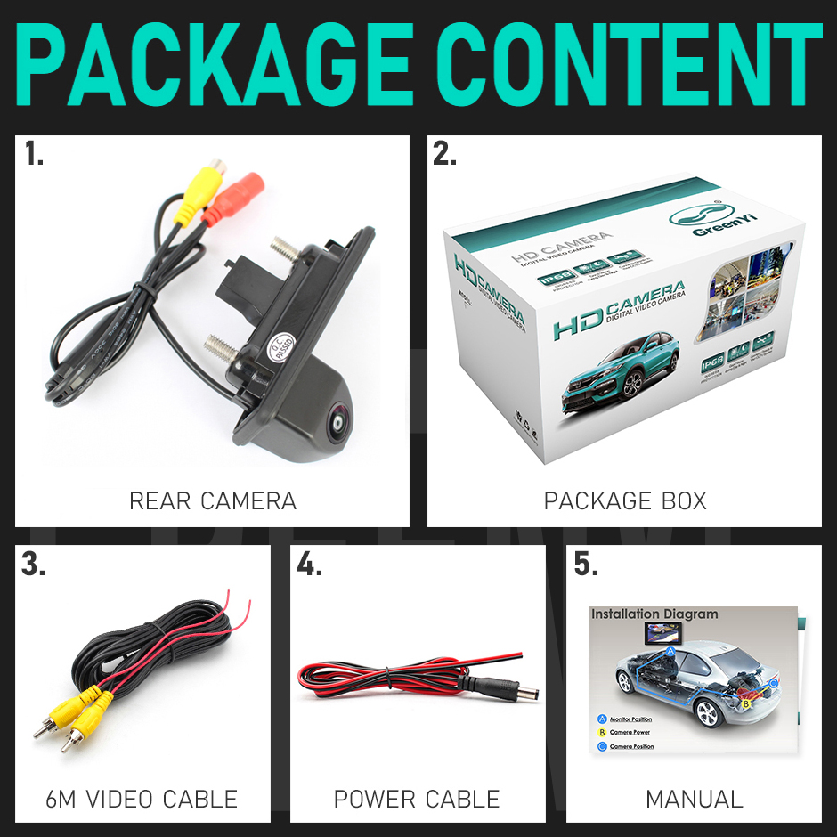 170 Degree 1920x1080P Vehicle Rear View Camera for Skoda Roomster Fabia Octavia Yeti Rapid Superb for Audi A1 A4L A3 Car