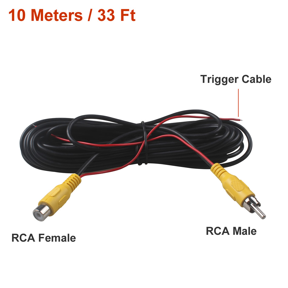RCA Car Male Female Car Reverse Rear View Parking Camera Video Extension Cable Cord with Trigger Wire 5 10 15 20 Meters