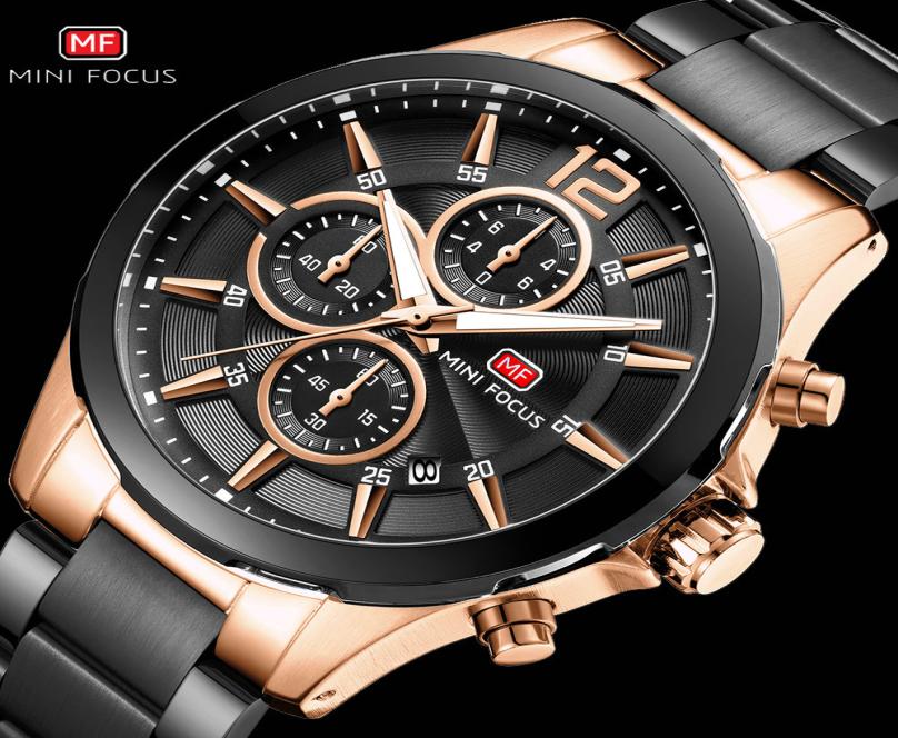 MINIFOCUS Rose Gold Quartz Watch Waterproof Chronograph Clock Stainless Steel Strap Fashion Dress Mens Watches Top Brand Luxury1132120, Black silver
MINIFOCUS Rose Gold Quartz Watch Waterproof Chronograph Clock Stainless Steel Strap Fashion Dress Mens Watches Top Brand Luxury1132120, Black silver