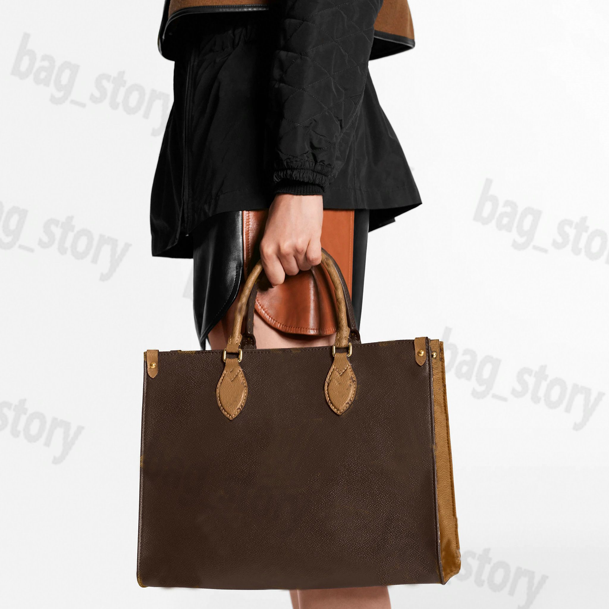 ON THE GO Tote Bag Classic Brown Giant Monograms Print Old Flower Handle Handbag Fashion Luxury Women Shoulderbag Onthego MM Business Briefcase Open Pocket Purse
ON THE GO Tote Bag Classic Brown Giant Monograms Print Old Flower Handle Handbag Fashion Luxury Women Shoulderbag Onthego MM Business Briefcase Open Pocket Purse