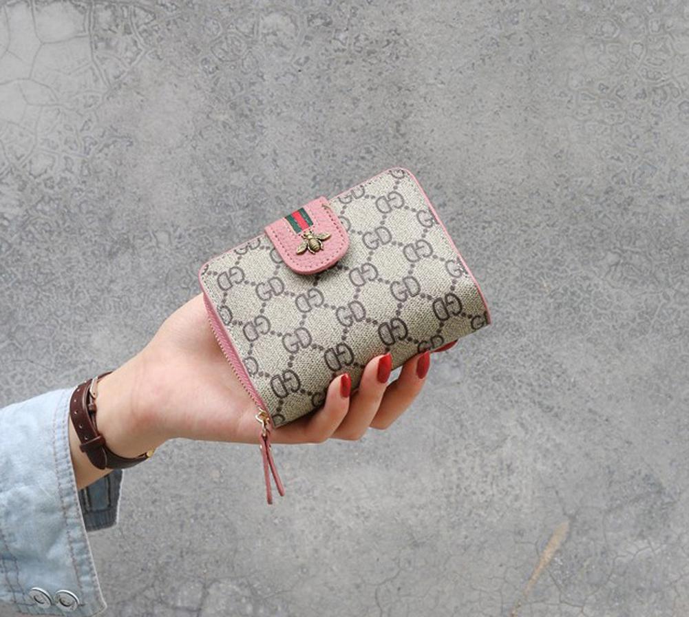 4 colors wallets men women fashion card holder credit cards changes cute short bee pattern wallet