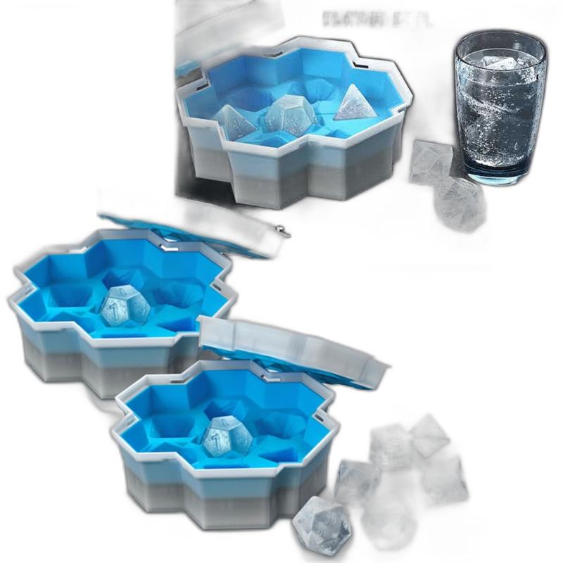 Baking Moulds Silicone 7 Shape DIY Dice Ice Tray Mold Game Mini Cube Trays With Lids Whiskey Reusable Crafts Tools9878015